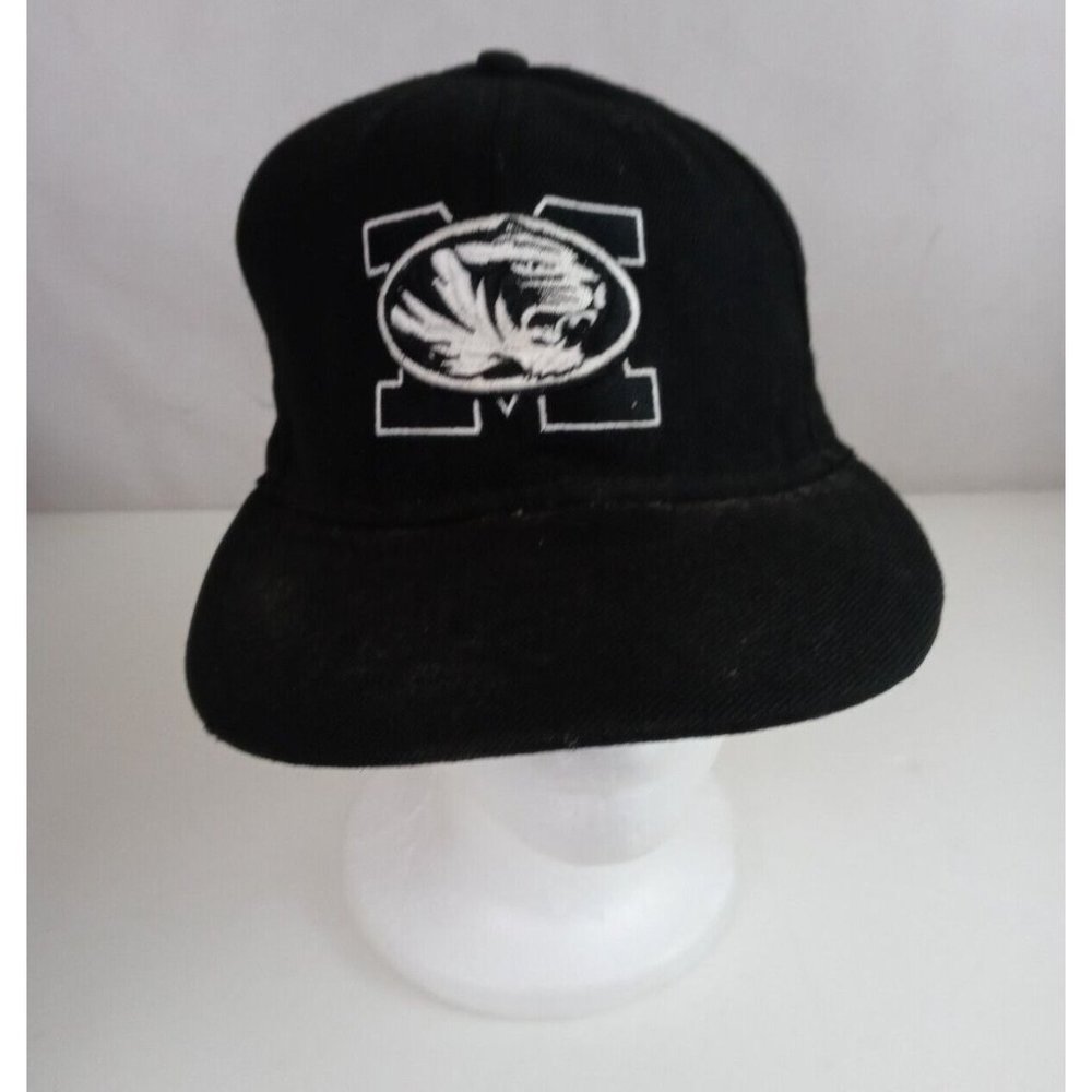 New Era 59 Fifty  NCAA Mizzou Tigers Black Fitted Baseball Cap Size 7 1/8